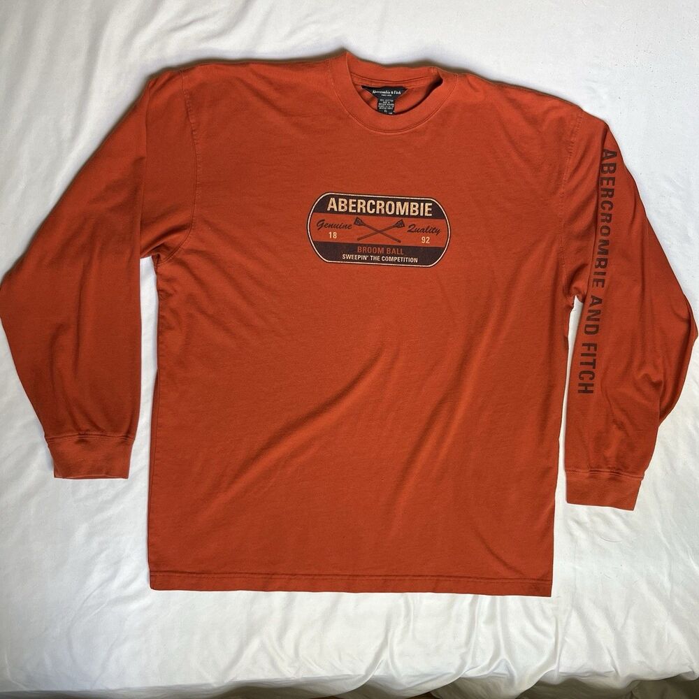 Rare VTG Abercrombie & Fitch Long Sleeve T Shirt Mens XL Graphic Y2K USA Made